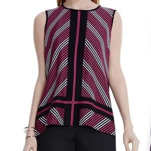 Vince Camuto Pink Black Sleeveless Blouse